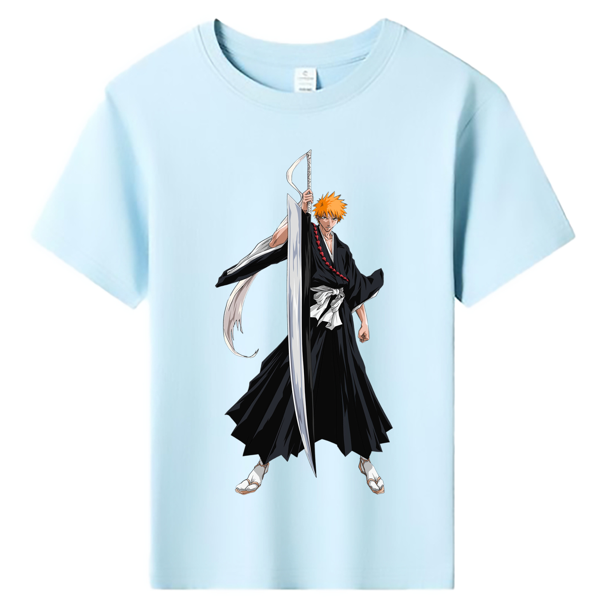 （画像用） ブリーチ 黒崎一護（くろさき いちご）BLEACH Kurosaki Ichigo 綿100％キッズTシャツ（フロントプリント）